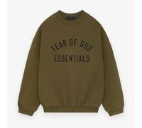 Fear Of God Essentials Fleece Crewneck (FW24) Olive Arch Logo Verde