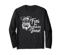 Fear The Schnauzer Beard Pet Dog Schnauzer Schnauzer Maglia a Manica
