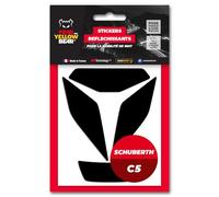 Fear The Yellow Bear© Easy Replica Schubert C5™, Kit 4 adesivi riflettenti per casco moto, 3 M™ Technology (nero, Schubert C5)