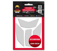 Fear The Yellow Bear© Easy Replica Scorpion Exo Tech™, Kit 4 adesivi riflettenti per casco moto, 3 M™ Technology (Bianco, Scorpione EXO Tech)