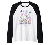 Fearfully Wonderfully Made Versi Biblici Cristiani Floreali Maglia con Maniche Raglan