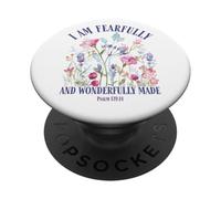 Fearfully Wonderfully Made Versi Biblici Cristiani Floreali PopSockets PopGrip Adesivo