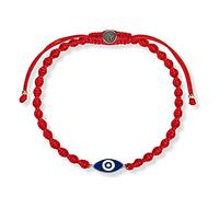 Fearless Gaze - Braccialetto con ciondoli a corda rossa, Adjustable, Argento sterling, Occhio di tigre
