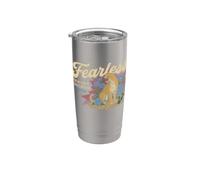 Fearless God Is Always With Me, disegno floreale con gatto grande Bicchiere termico in acciaio inox doppia parete