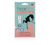 Fearless Tape - Nastro biadesivo per moda, abbigliamento e corpo (confezione da 50 strisce) | Nastro adesivo resistente per tutto il giorno e delicato su pelle e tessuti | Colore trasparente