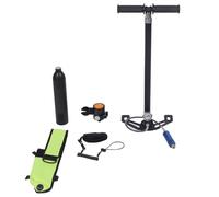 Feast Subacqueo, Serbatoio Serbatoio -Kit Polvere Portatile con Valvola del Respiro -Pompa 'Aria del Misuratore di Pressione per l'allenamento (Black)