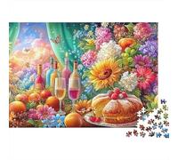 Feast with Wine Bread And Blooms Puzzle Da 1000 Pezzi Fruit-themed Educativo E Sfidante, Regalo Per Tutti 38x26cm/1000pcs