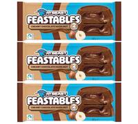 Feastables MrBeast Creamy Chocolate Hazelnut Cups 3 x 40g - Cioccolato al Latte con Ripieno di Crema alle Nocciole - 2 Cups per Pack - 120g