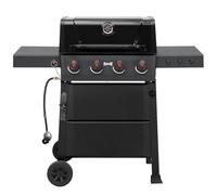 Feasto Grill a gas propano a 4 fuochi con 2 tavolini laterali e griglie smaltate in porcellana per patio giardino barbecue, 36000 BTU Outdoor Grill per cucinare all'aperto, nero