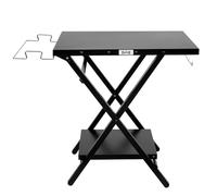 Feasto Tavolo da barbecue pieghevole con ripiano inferiore per riporre oggetti, per esterni ed interni, pieghevole, con rack per garage e porta fazzoletti, facile da installare, 76,2 x 61 cm, nero