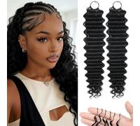 Feather Crochet Human Hair Bundles Deep Wave Miracle Knots 16 pollici 120 g