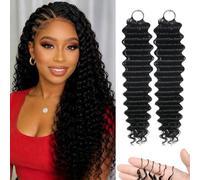 Feather Crochet Human Hair Bundles Deep Wave Miracle Knots, 22 pollici, 120 g