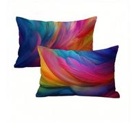 Feather Federe Cuscini Divano 30x50 Colorato Set di 2, Copricuscino Impermeabile Federe Letto Velluto con Cerniera Invisibile, Cuscini per Divano Rettangolari Home Decoration, Tutte le Stagioni K2-453