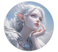 Feather Girl 1000 Pieces Round Puzzles Creative Jigsaw Impossible Hard Difficult Challenging for Adults And Kids Unique Challenge Game 1000pcs (67.5x67.5cm)