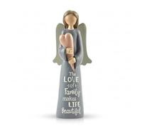 Feather & Grace Love Holding Heart,statuetta da donna, statua per la casa o la stanza, angelo custode, ornamento regalo per lei, resina, multicolore, taglia unica