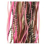 Feather Hair Extension s, 100% vere piume di gallo, rosa lungo, viola, colori Grizzly, 20 piume con 20 microlink in silicone e strumento ad anello
