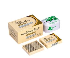 Feather Lame di rasoio 50 pezzi + scatola Unità