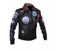 Feather Skin Giacca Uomo Top Gun Tom Cruise Genuino Pelle Giacca- L