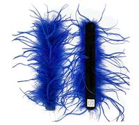 Feather Snap Coppia di braccialetti originali - Volume pieno - Polsini grandi e soffici, Blu neon., Taglia unica