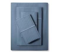 Feather & Stitch - Lenzuola per letto king size, 4 pezzi, 100% cotone, 500 fili, lussuosamente morbide, fresche e fresche, con tasca profonda e elastico di alta qualità (blu)