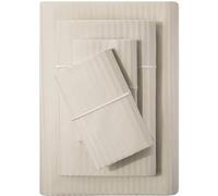 Feather & Stitch - Set di lenzuola damascate per letto king size, 500 fili, in 100% morbido cotone traspirante, con tasche profonde da 45,7 cm, materasso, decorazione di lusso per resort e hotel,