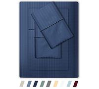 Feather & Stitch - Set di lenzuola damascate per letto queen size, in 100% morbido cotone traspirante, con tasche profonde da 45,7 cm, per letto queen size, motivo damascato, decorazione di lusso, per