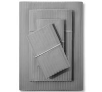 Feather & Stitch Set di lenzuola divise per letto king size, 500 fili, 5 pezzi, 2 lenzuola gemelle con angoli profondità extra di 45,7 cm, 1 lenzuolo piatto king size e 2 federe king, in satin, a