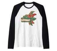 Feathered Serpent Aztec Quetzalcoatl Mexicans Mythology Maglia con Maniche Raglan