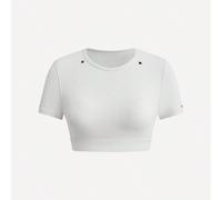 FeatherFit™ Glow Ahead Maglietta corta girocollo riflettente in tessuto morbido e traspirante, elastico, ideale per danza a basso impatto, yoga, pilates, barre e uso quotidiano casual L,M,S,XL,XS,XXL,