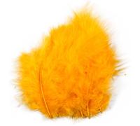 Feathers, size 5-12 cm, yellow, 15pcs