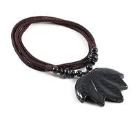 FEATUR Ciondolo personalizzato collana con ciondolo in cristallo arenaria blu naturale ciondolo foglia d'acero collana Reiki, chakra, catena di corda per yoga, meditazione, regalo per ragazza, donna