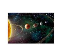 Features And Wonders of The Planets in The Solar System Poster decorativo da parete, per soggiorno, camera da letto, 60 x 90 cm