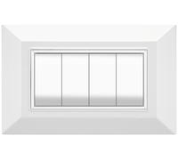 Feb Elettrica Placca Plain Colore Bianco 4 Posti Feb Elettrica Materiale elettri