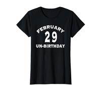 Febbraio 29 Compleanno bisestile Un-Birthday T-Shirt Maglietta, Donna, Nero, L