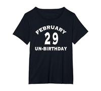 Febbraio 29 Compleanno bisestile Un-Birthday T-Shirt Maglietta, Donna Plus-Size, Nero, 2X
