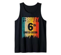 Febbraio 6 Edizione Limitata Retro Vintage Compleanno Canotta