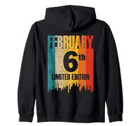 Febbraio 6 Edizione Limitata Retro Vintage Compleanno Felpa con Cappuccio