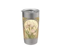 Febbraio Compleanno Iris Fiori Stile Liberty Bicchiere termico in acciaio inox doppia parete