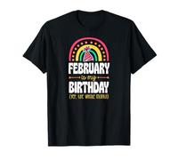 Febbraio è Il Mio Compleanno Sì l'intero Mese Boho Rainbow Maglietta