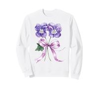 Febbraio Fiore Nascita Viola del Pensiero Acquerello Blo Felpa