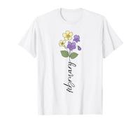 Febbraio Nascita Mese Fiore Primula Viola Maglietta