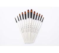 Febbya Pennelli per Acquerelli,12 Pack Set di Pennelli per Pittura a Olio Art Painting per Acrilico Dipingere Pennelli Pittura Disegno DIY Adulti Ragazzi Bambini Bianca Nylon Testa Rotonda
