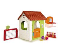 FEBER Multi Activity House 6in1, Casetta da Giardino per bambini con 6 Attività, Bowling, Racchette, Giochi con la Palla, Calcio, Pallacanestro, Bersaglio in velcro,da 3 anni, Famosa (FEH15000)