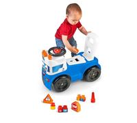 FEBER - Primipassi Motofeber Polizia di Stato 3 in 1: Spingi e Vai, Primi Passi e Gioco con I Blocchi, per Imparare Forme e Colori, per Bambini/e dai 18 Mesi, FED33000