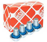 FEBI 176254 M12x1,75 Ölablassschraube Mit Dichtring Set 4 Stück Für Opel