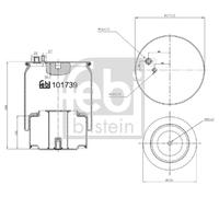 FEBI BILSTEIN 101739 Soffietto, Sospensione pneumatica per MAN