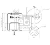 Febi Bilstein Soffietto sospensione pneumatica 107610 per IVECO