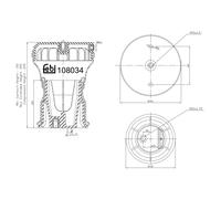 FEBI BILSTEIN Soffietto Sospensione pneumatica 108034 Posteriore 150, 450 1.65