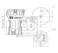 FEBI BILSTEIN Soffietto Sospensione pneumatica 108034 Posteriore 150, 450 1.65