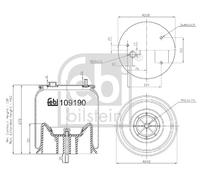 FEBI BILSTEIN 109190 Soffietto, Sospensione pneumatica per DAF